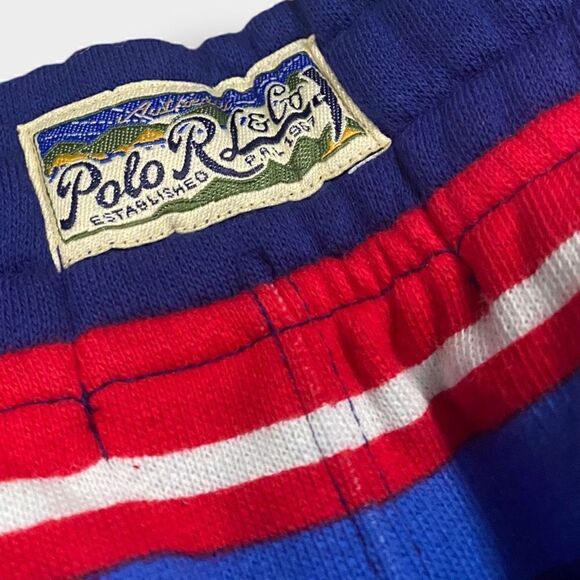 Polo Ralph Lauren Voyager Mens Blue Multi Stripe Fleece Lined Shorts size XXL - Picture 5 of 10